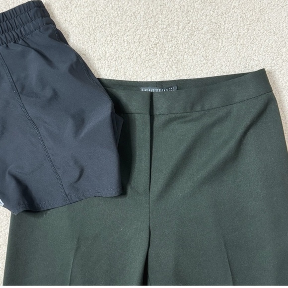 NEW Lafayette 148 Barrow Pants Flat Front Olive Green Double Face Luxe Wool Sz 8 - Picture 9 of 15